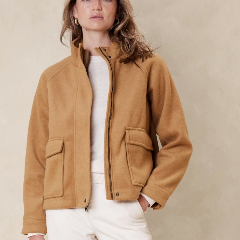 NWT Banana Republic Camel Brushed Short Jacket